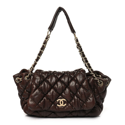 Chanel Lambskin Bubble Quilt Accordion Flap Dark Brown 1 of 10