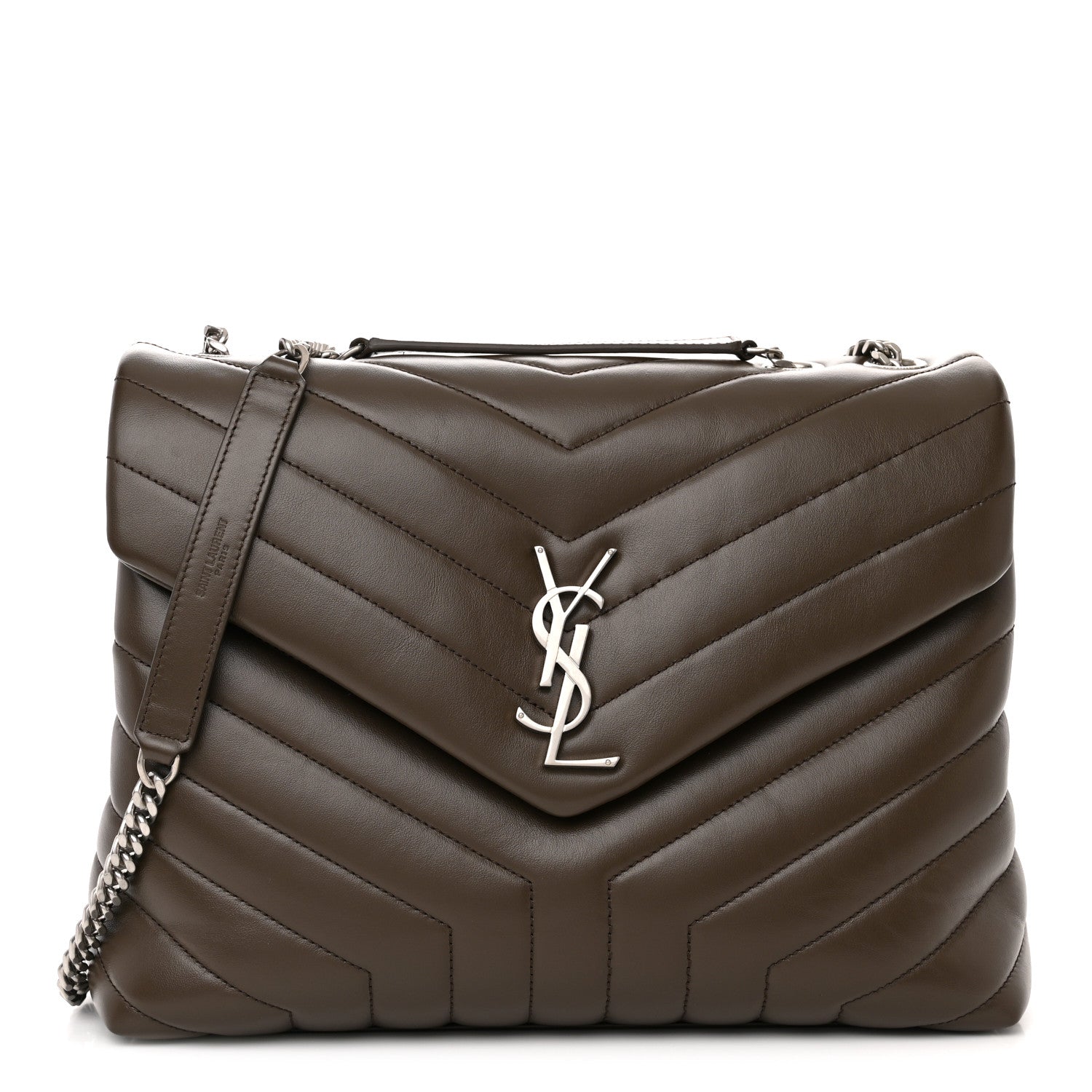 Saint Laurent Calfskin Y Quilted Monogram Medium Loulou Chain Satchel Faggio 1 of 10