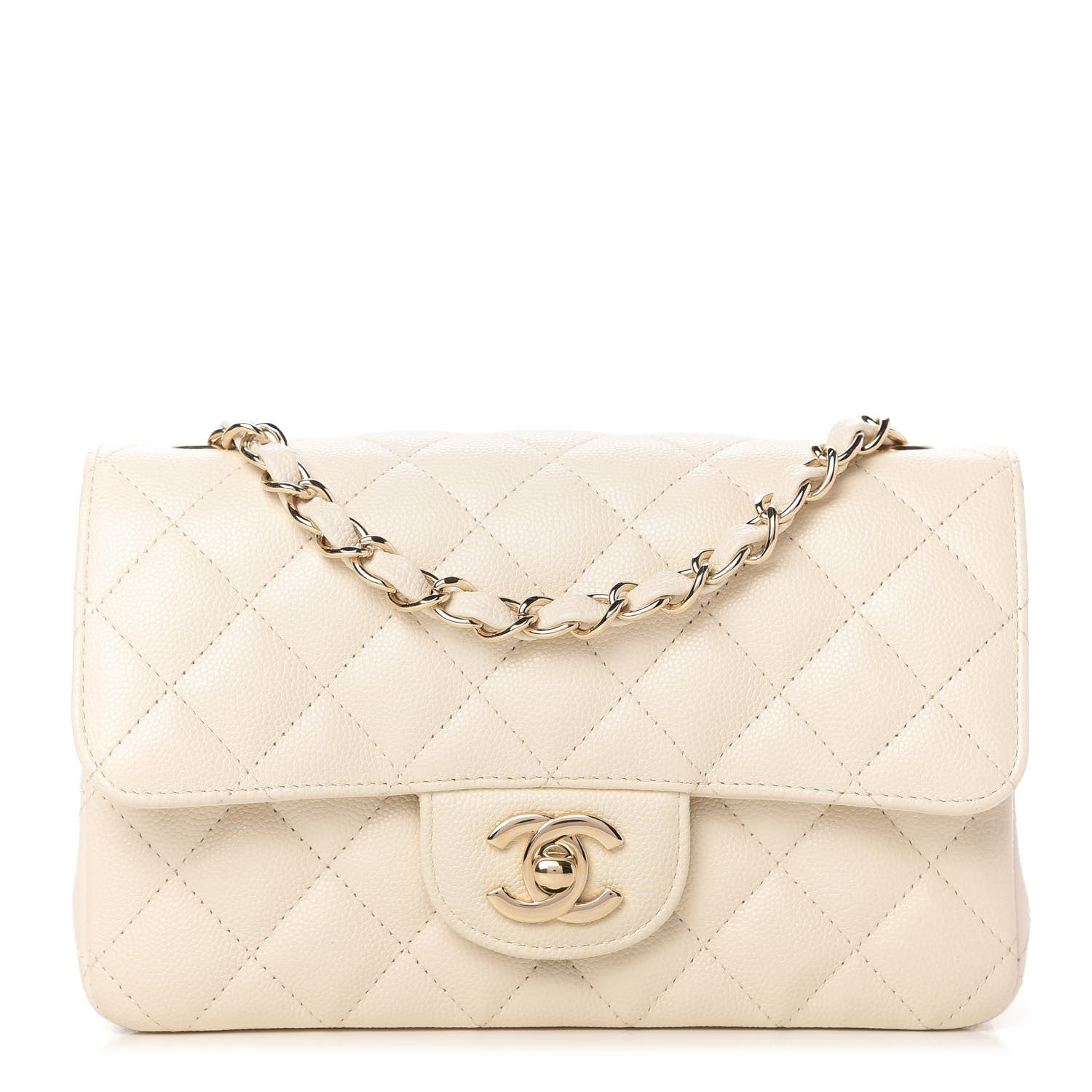 Chanel Caviar Quilted Mini Rectangular Flap White 1 of 11