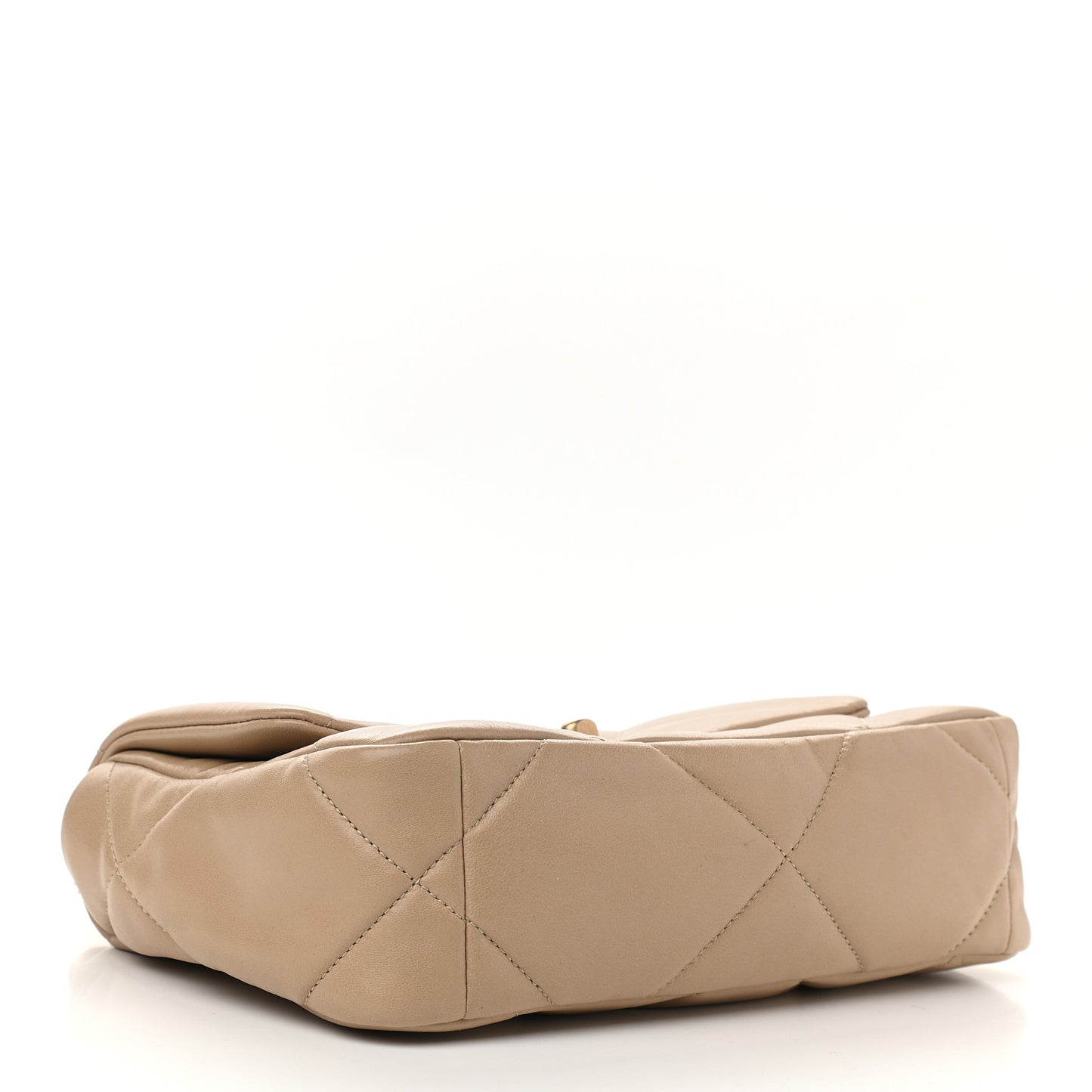 Lambskin Quilted Medium Chanel 19 Flap Dark Beige