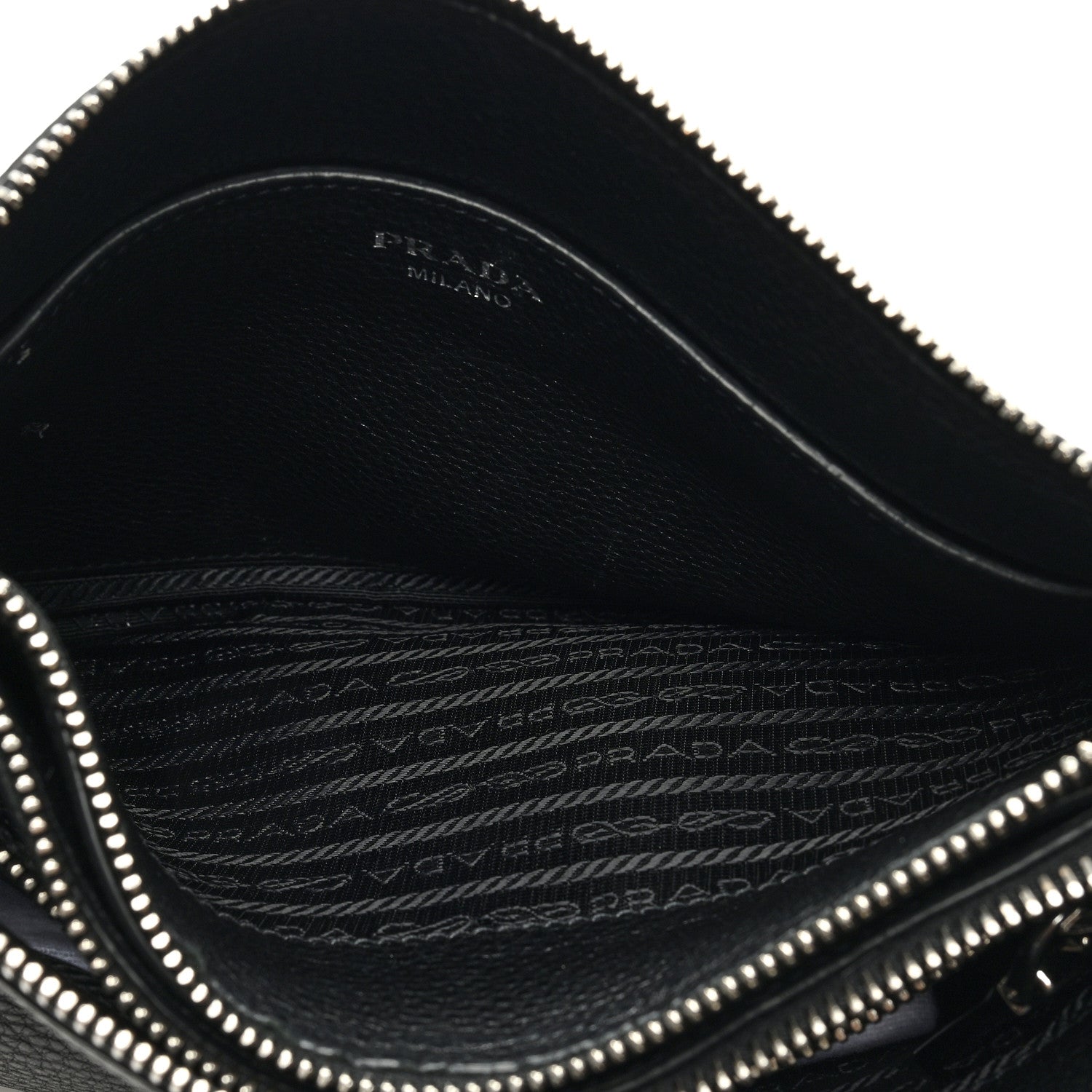 Prada Vitello Phenix Double Zip Crossbody Bag Black 5 of 11