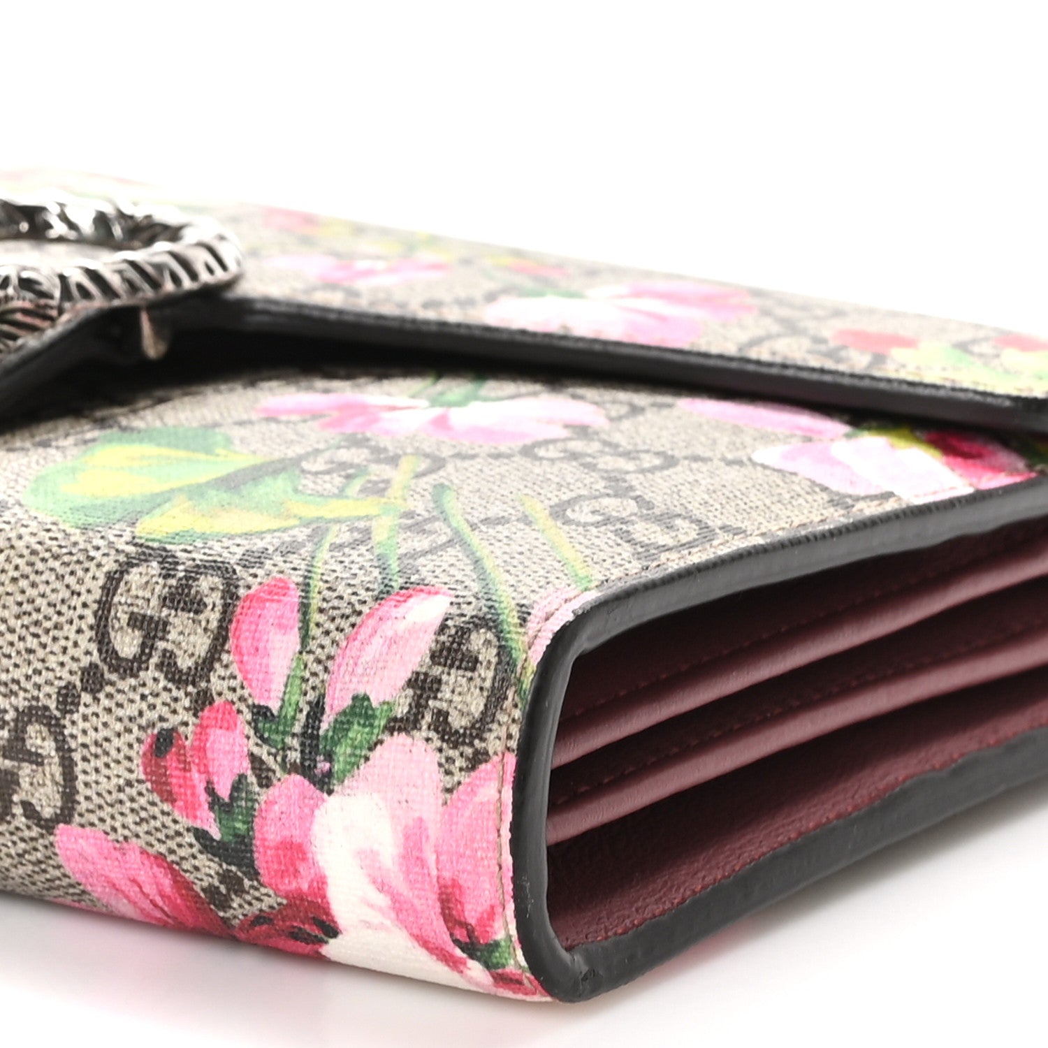 Gucci GG Supreme Monogram Blooms Mini Dionysus Chain Wallet Beige Multicolor Dry Rose 11 of 11