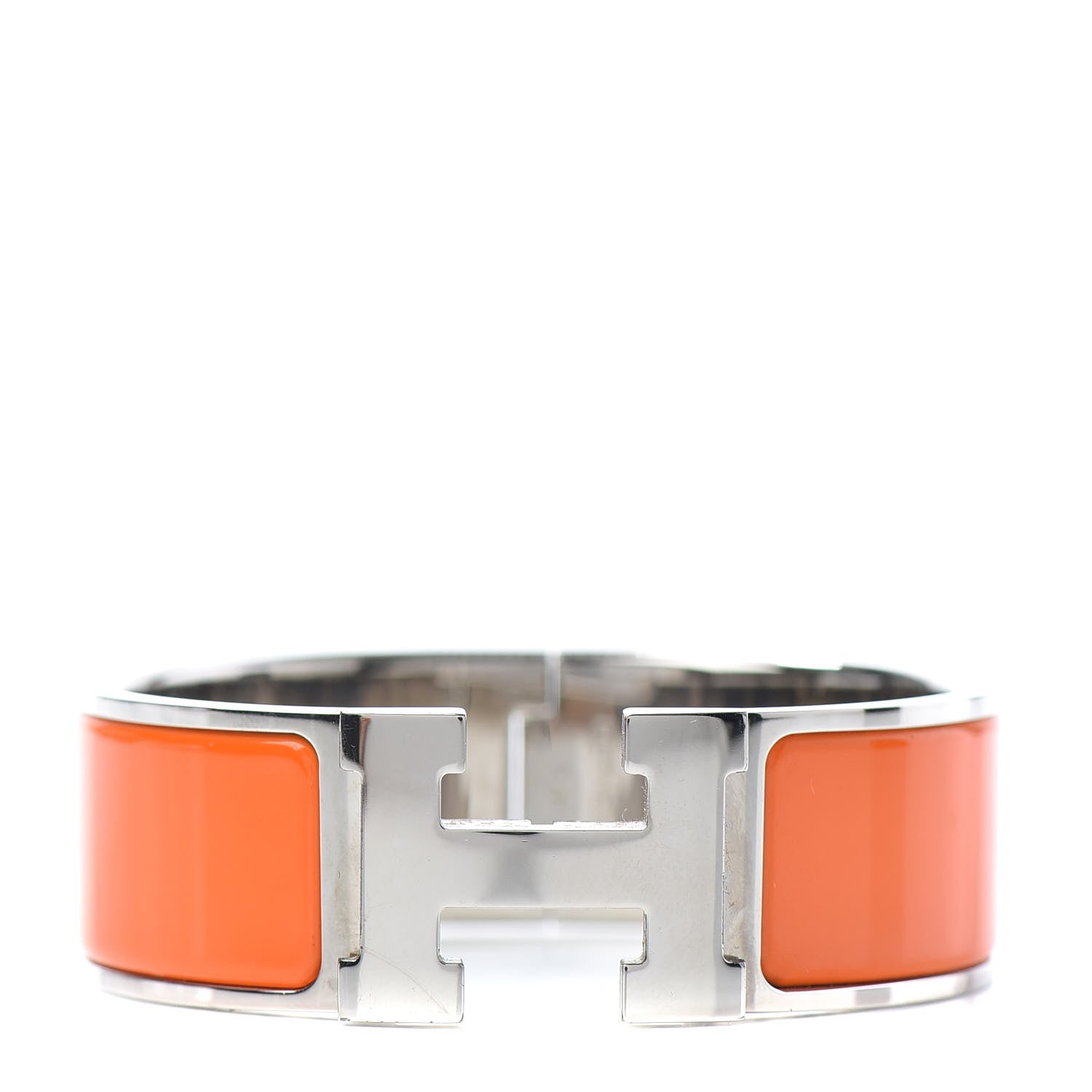 Hermes Enamel Wide Clic Clac H Bracelet PM Orange 1 of 4