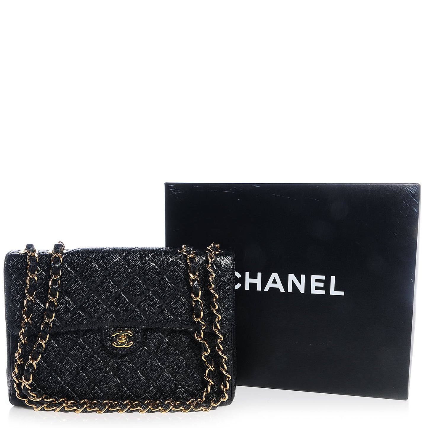 Caviar Jumbo Single Flap Black
