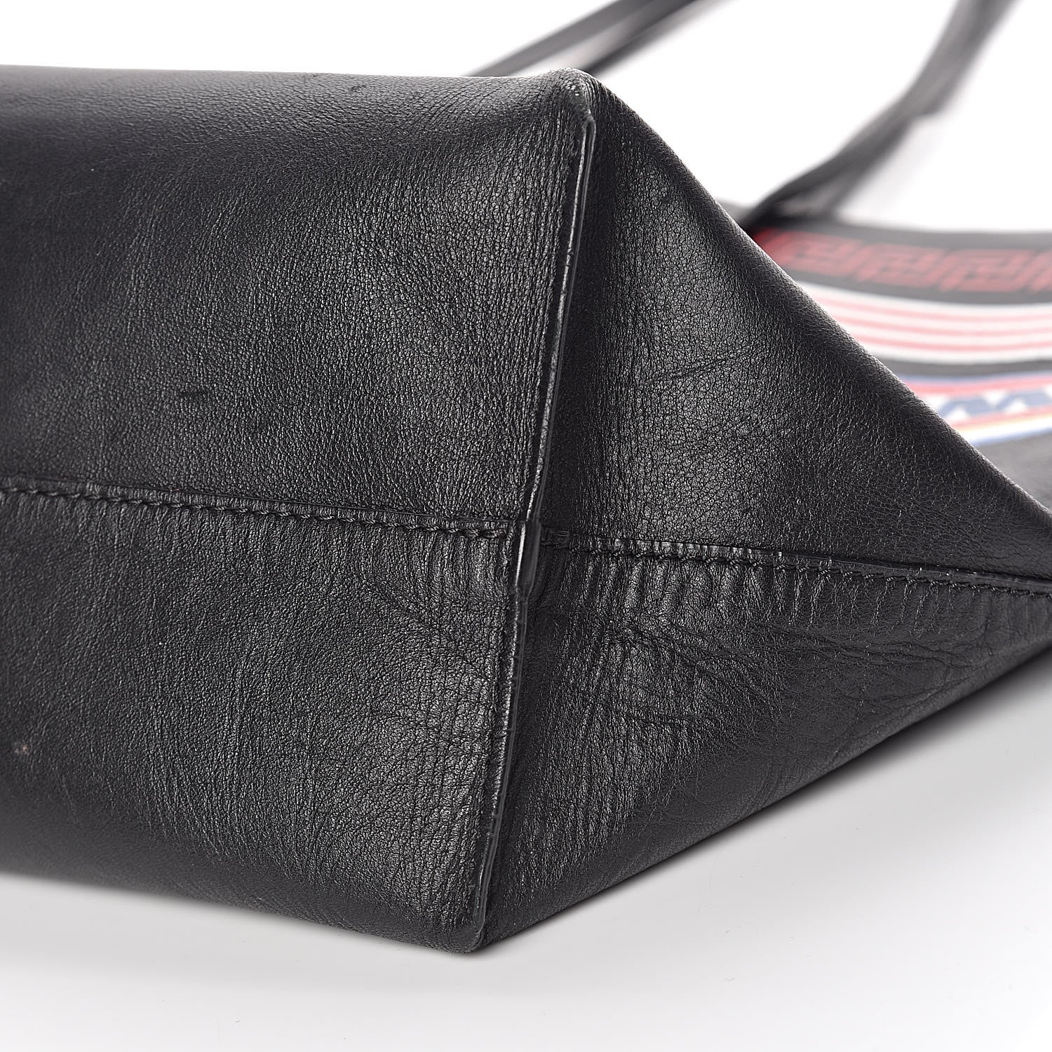 Versace Calfskin Stripe Greek City Key Tote Black 10 of 11