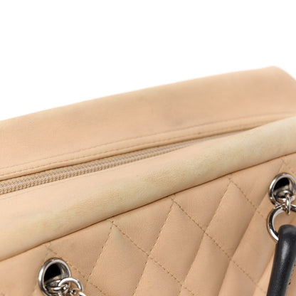 Chanel Calfskin Quilted Large Cambon Bowler Beige Black 12 of 15