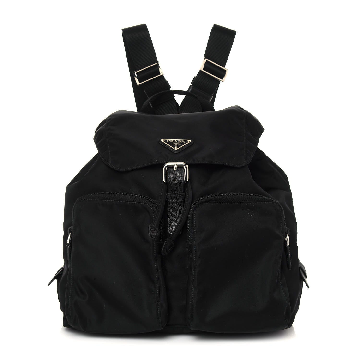 Prada Tessuto Nylon Vela Saffiano Large Backpack Black 1 of 10