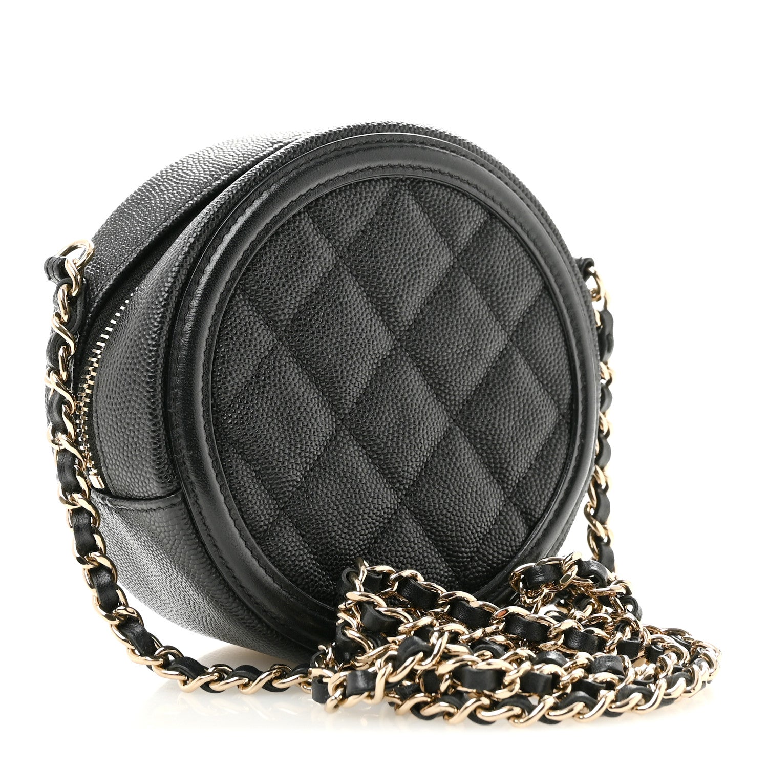 Chanel Caviar Quilted Round Filigree Crossbody Black 3 of 13