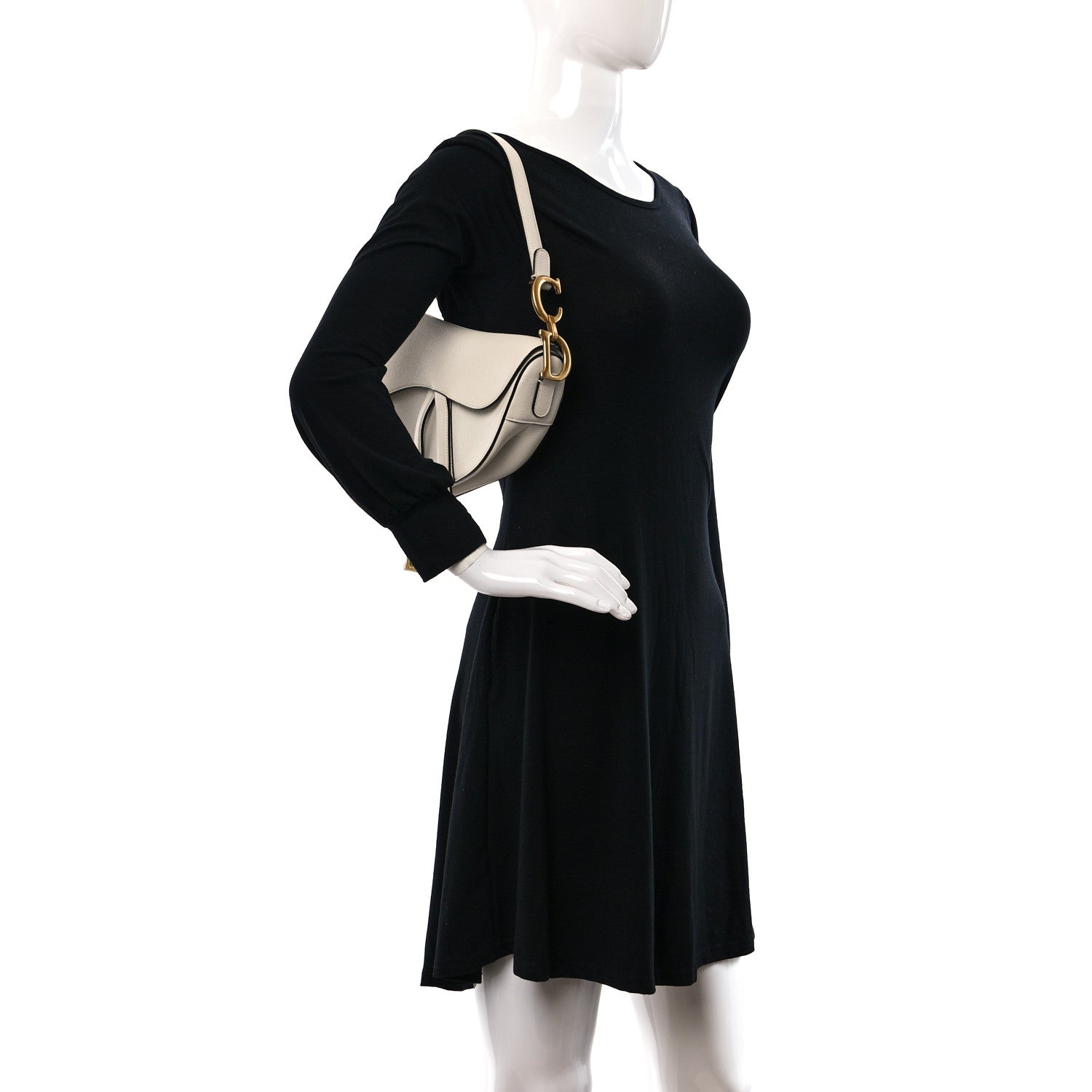 Christian Dior Grained Calfskin Saddle Bag White 2 of 11
