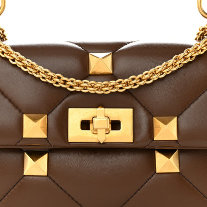 Valentino Garavani Nappa Roman Stud Shoulder Bag Teak Brown 7 of 12