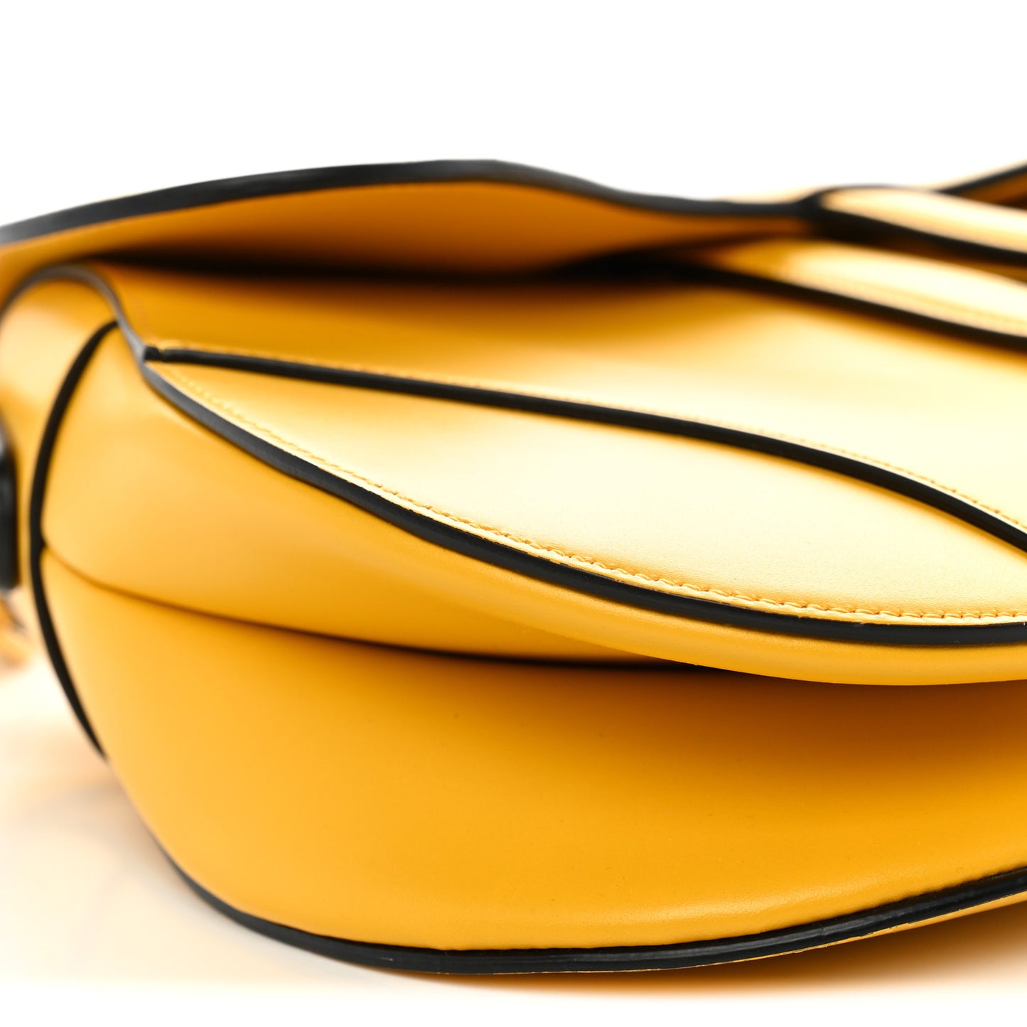 Calfskin Saddle Bag With Strap Yellow
