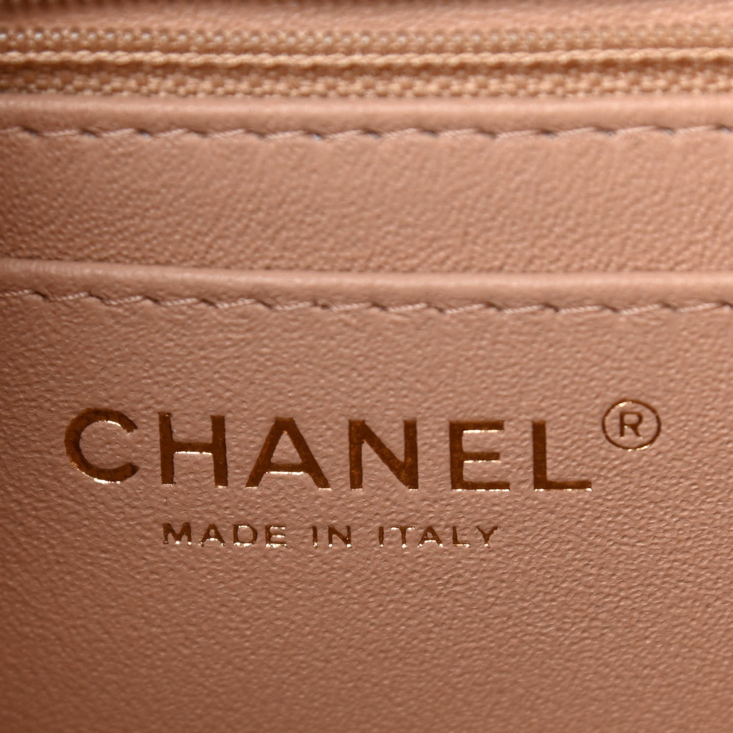 Lambskin Quilted Mini Rectangular Flap Beige