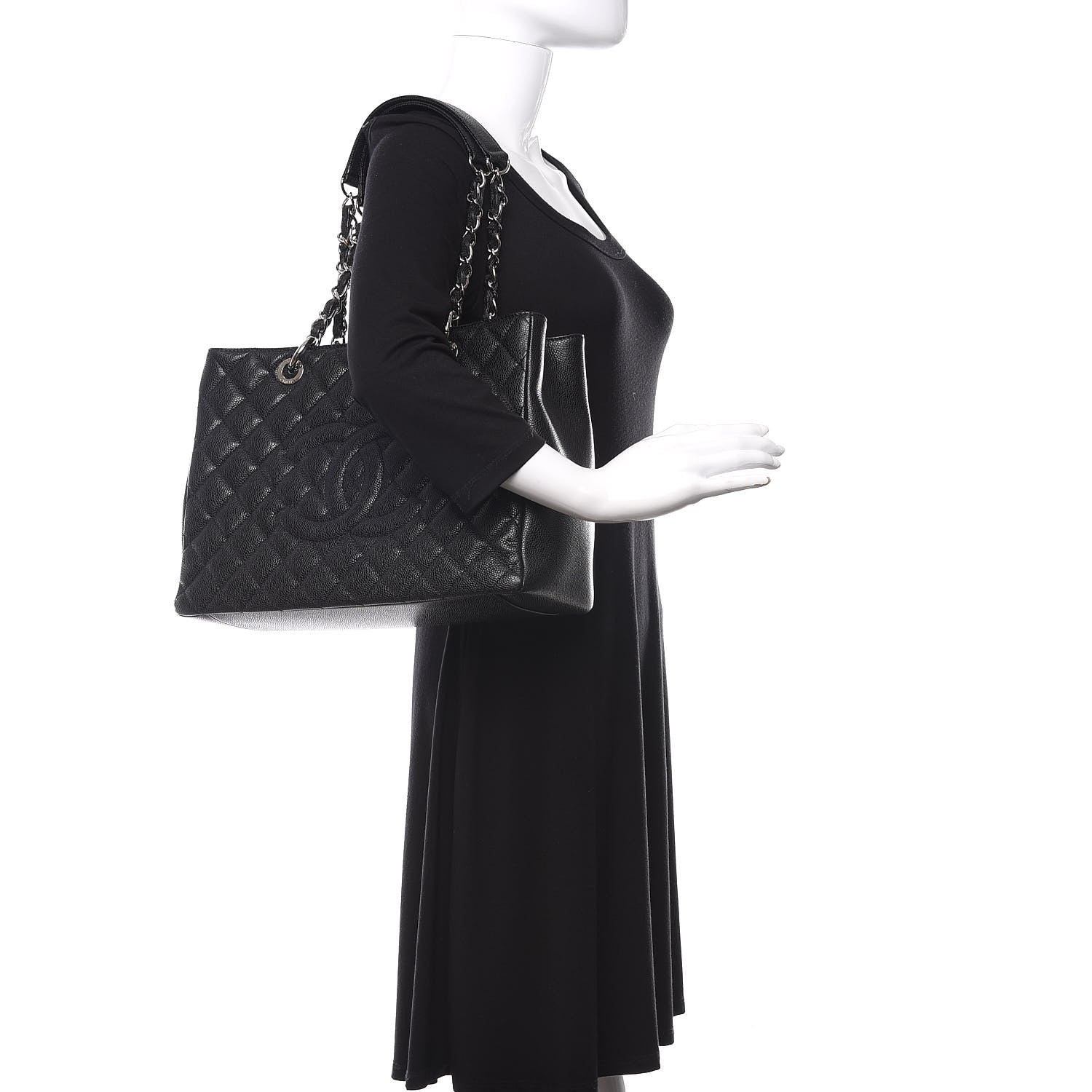 Chanel Caviar Quilted Grand Shopping Tote GST Black 2 of 11