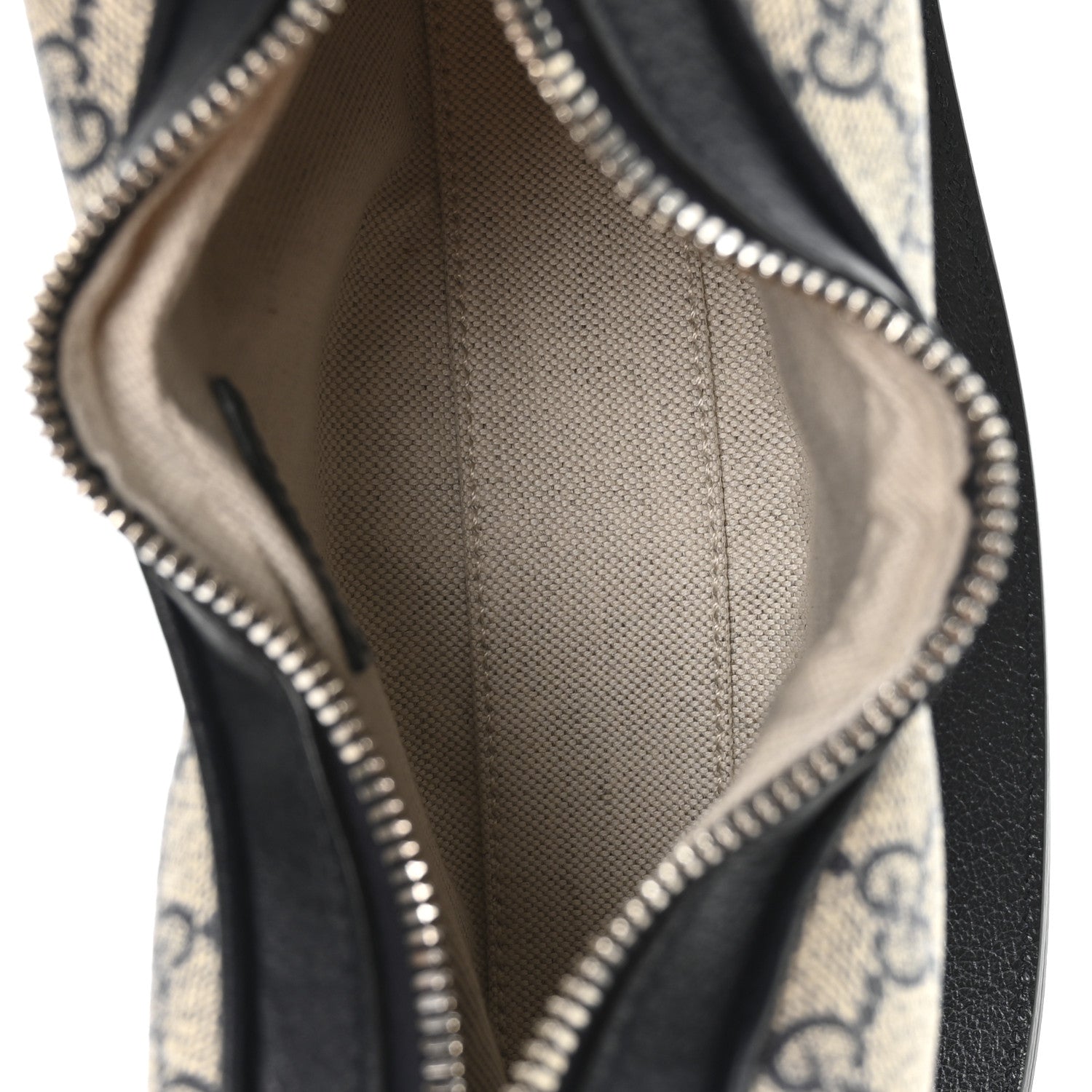 Gucci GG Supreme Monogram Textured Calfskin Web Small Attache Shoulder Bag Beige Blue 8 of 21