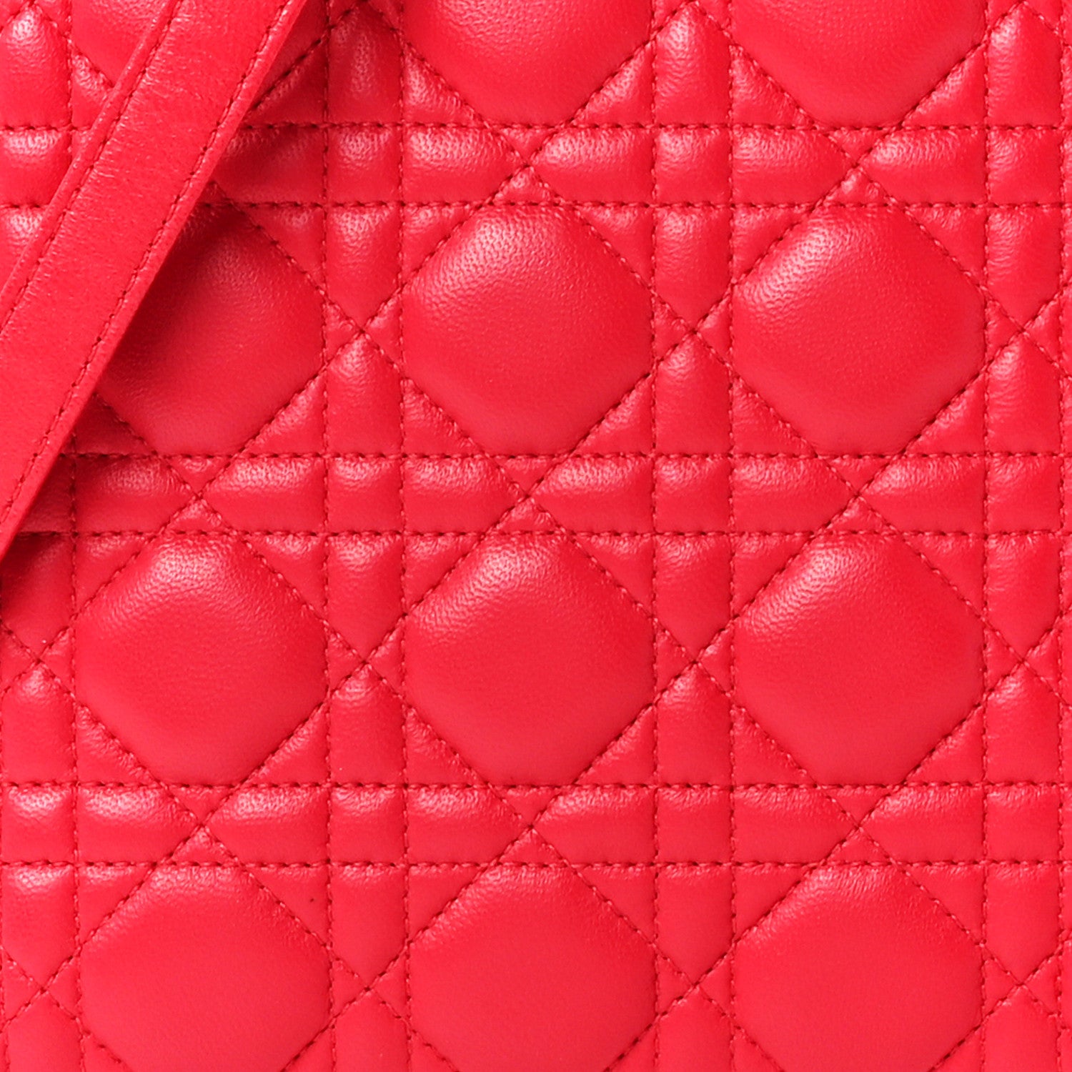 Christian Dior Lambskin Cannage Medium Lady Dior Red 8 of 11