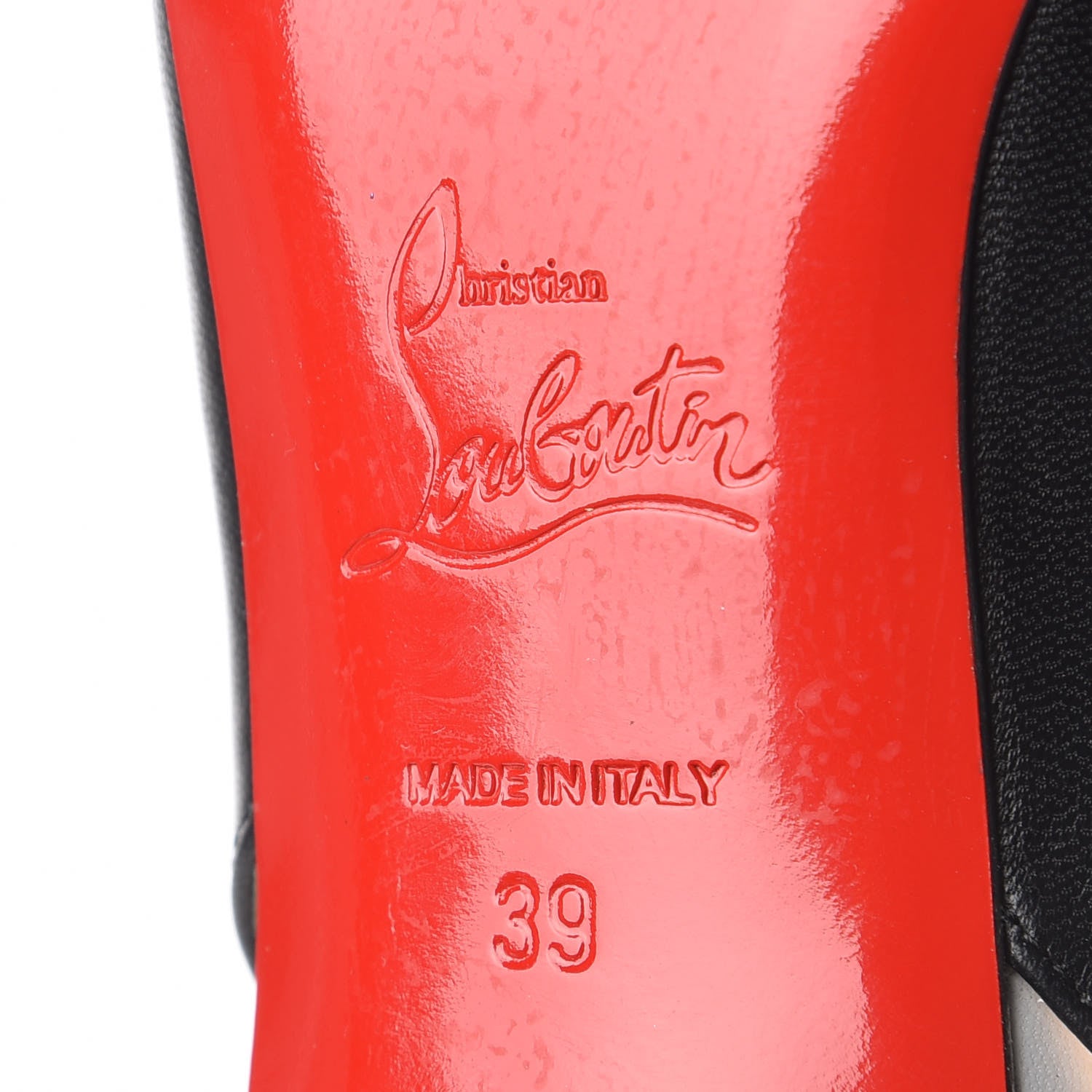 Christian Louboutin Kidskin Stellare Slingback Pumps 39 Black White 7 of 7