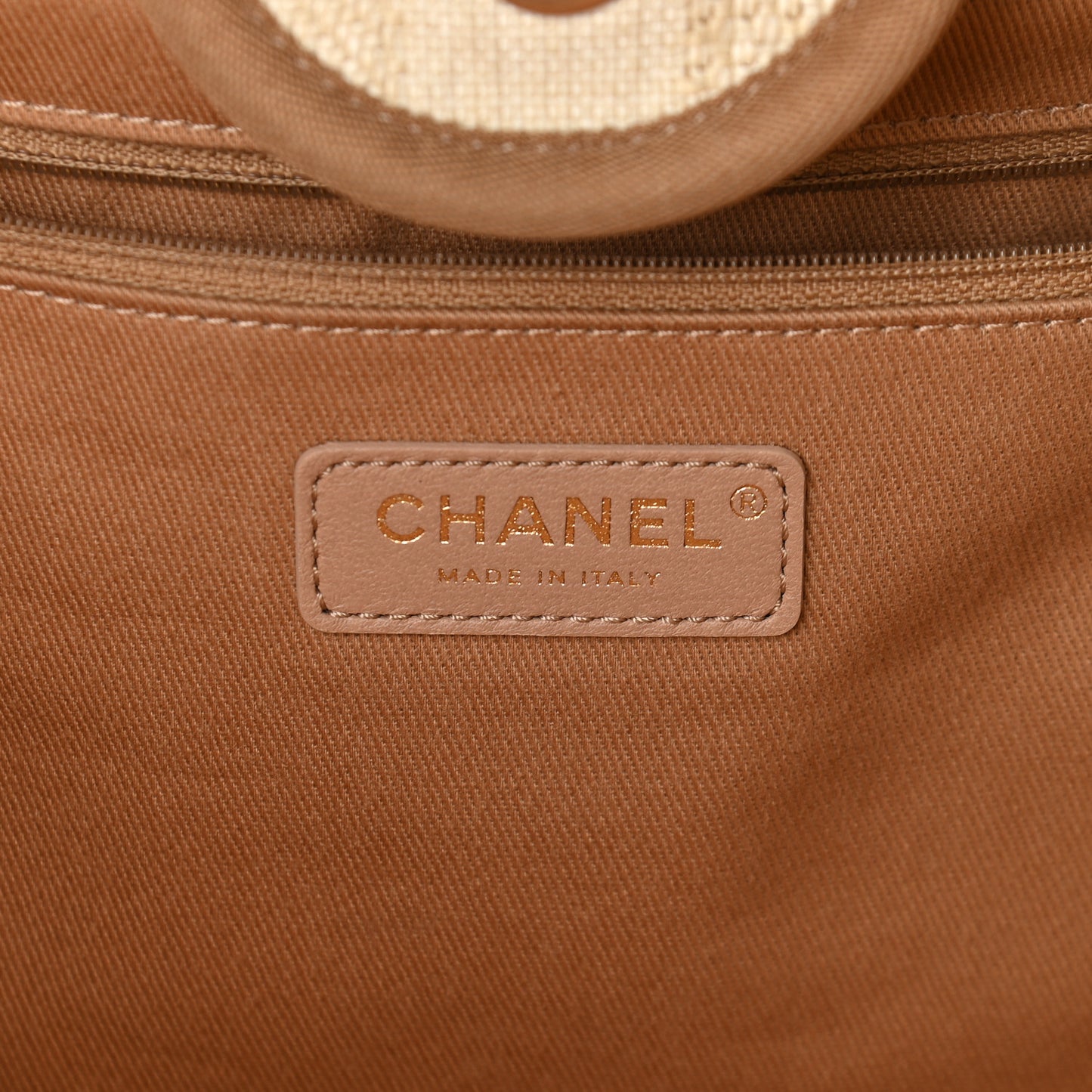 Mixed Fibers Striped Medium Deauville Tote Beige