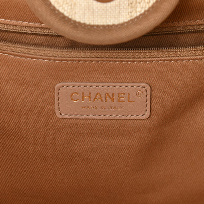 Chanel Mixed Fibers Striped Medium Deauville Tote Beige 6 of 12