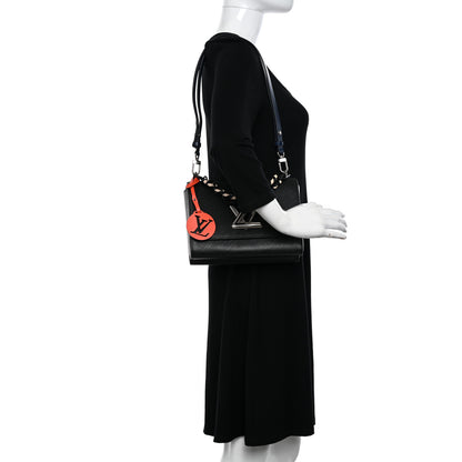 Louis Vuitton Epi Twist Braided Strap Shoulder Bag MM Black Orange Fluo Cobalt 2 of 9