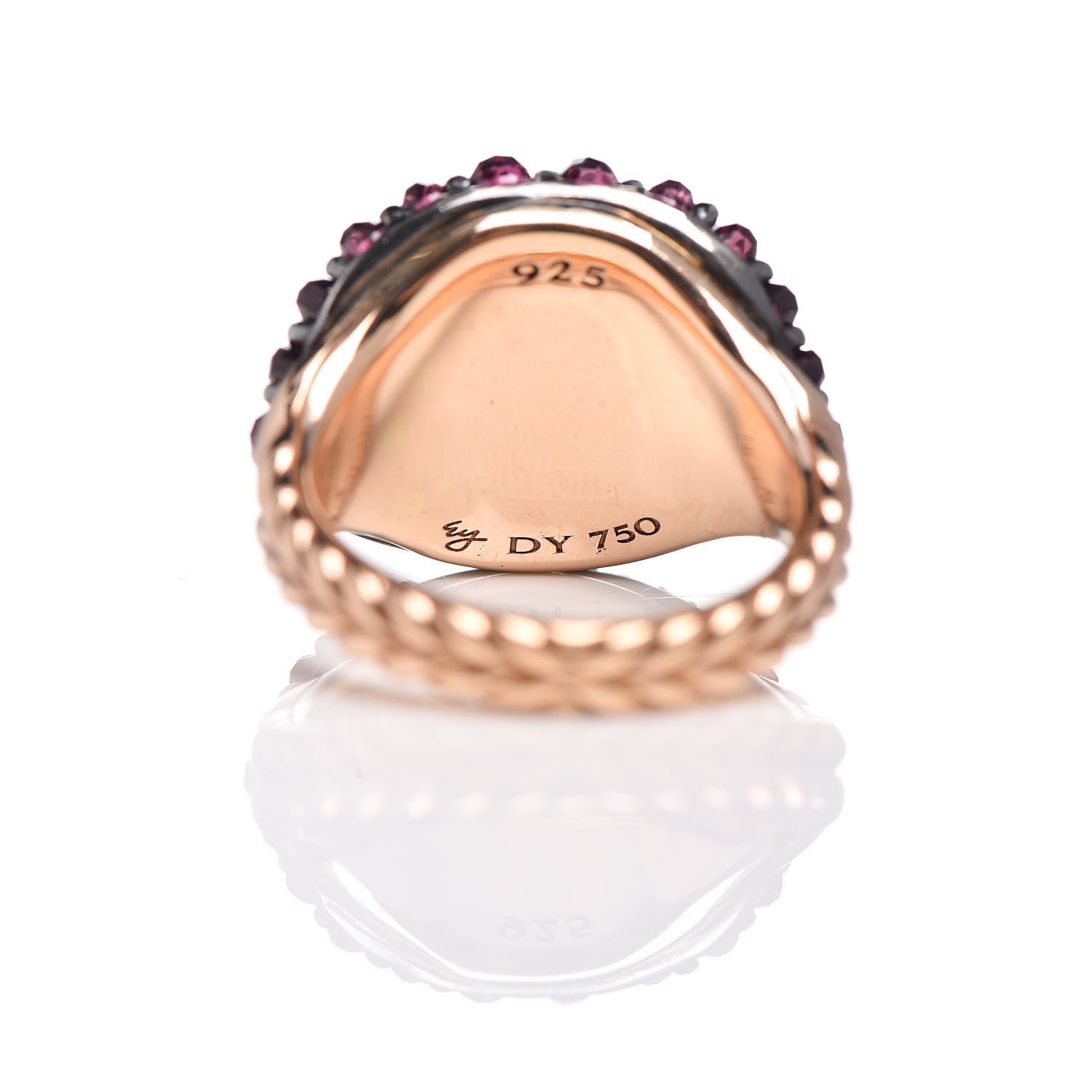 David Yurman 18K Rose Gold Rhodolite Garnet Osetra Ring 47 4 6 of 6