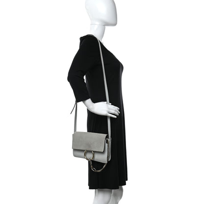 Chloe Suede Calfskin Small Faye Shoulder Bag Airy Grey 2 of 9