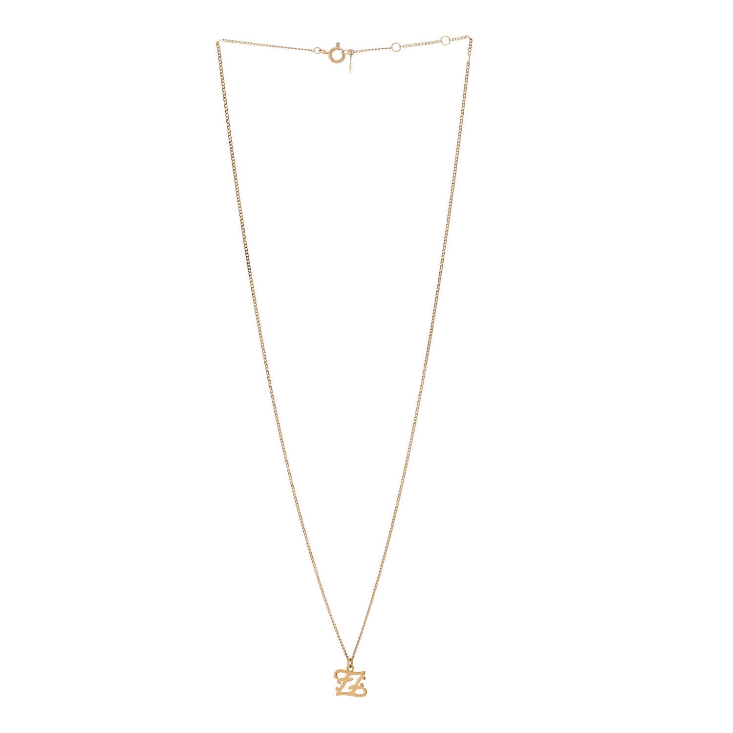 Fendi Metal Karligraphy Necklace Gold 3 of 7