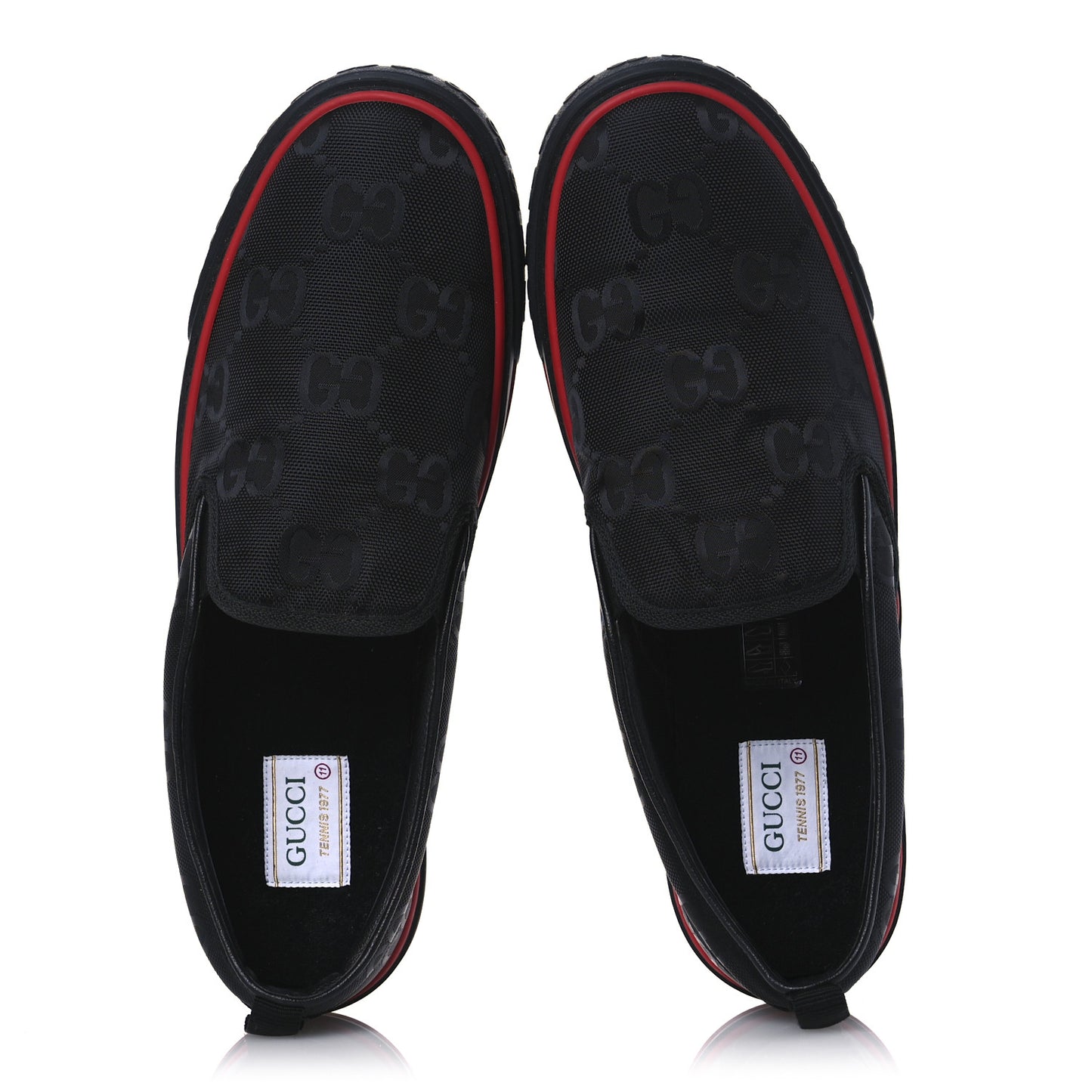 GG Nylon Mens 1977 Tennis Slip On Sneakers 11 Black