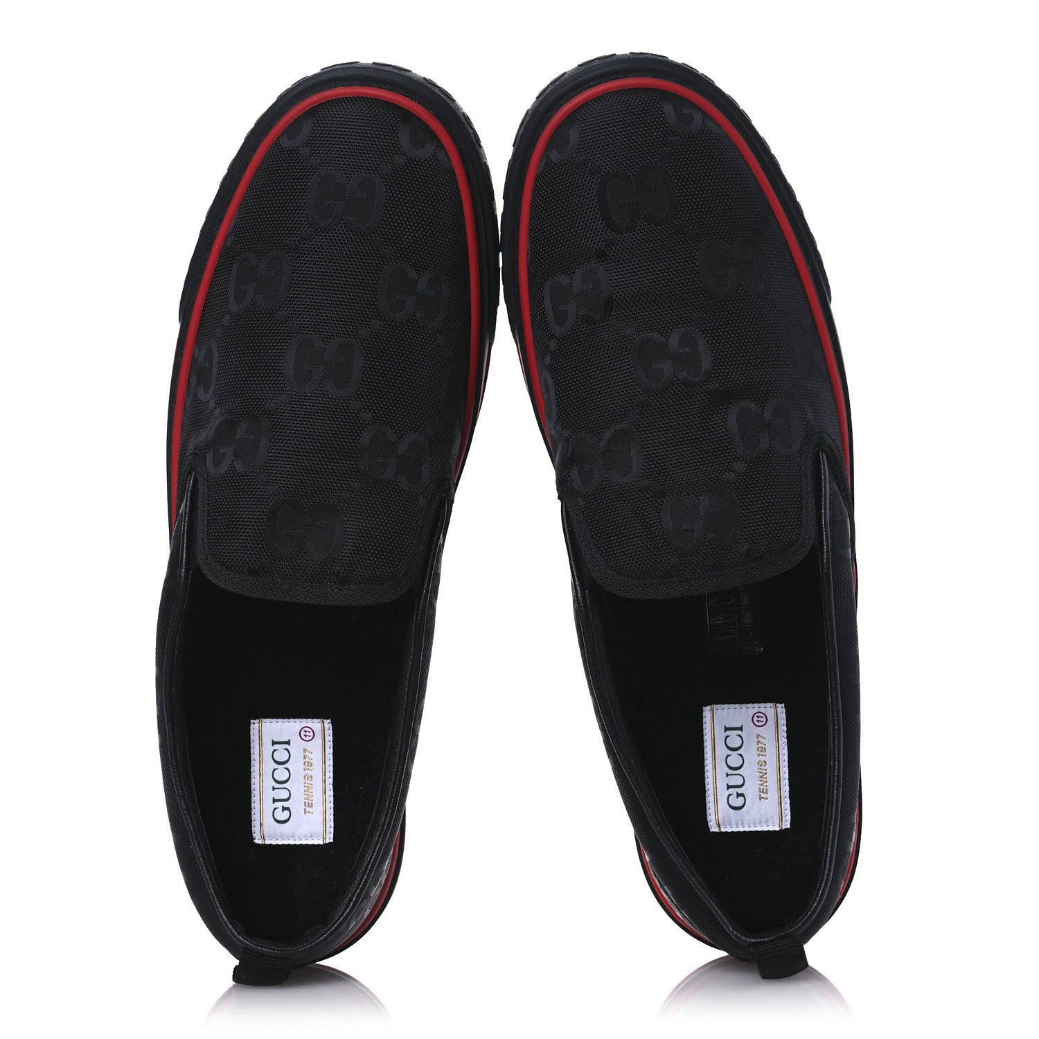 Gucci GG Nylon Mens 1977 Tennis Slip On Sneakers 11 Black 2 of 10