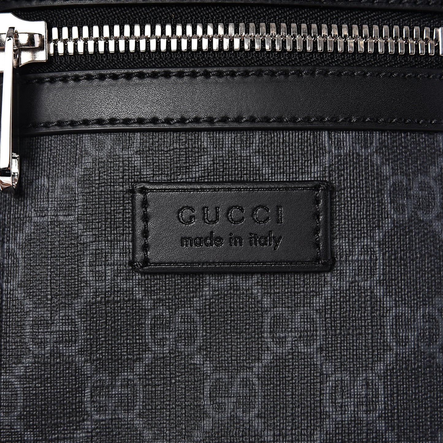 GG Supreme Monogram Appia Calfskin Web Small Camera Messenger Bag Black Grey