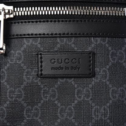 Gucci GG Supreme Monogram Appia Calfskin Web Small Camera Messenger Bag Black Grey 7 of 9