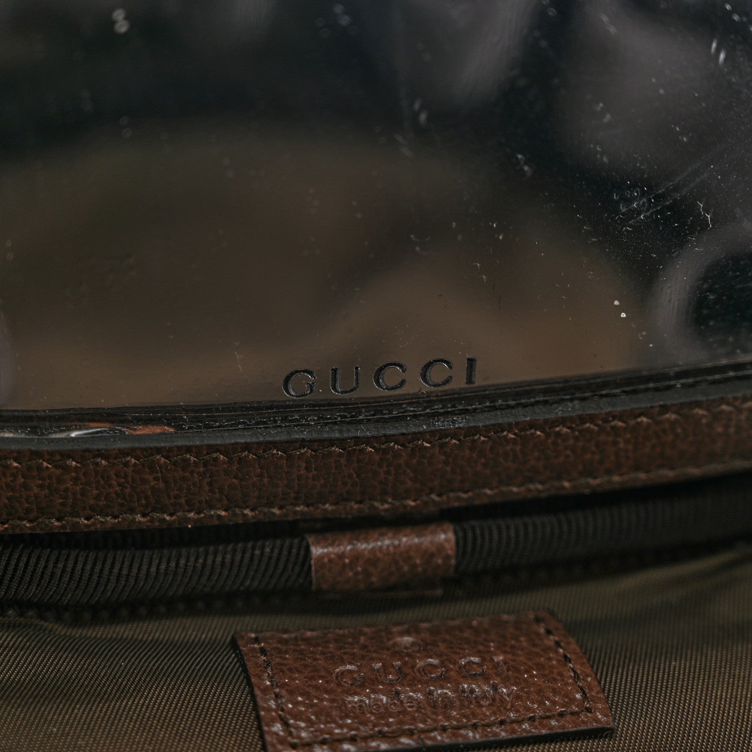 Gucci GG Supreme Monogram Textured Calfskin Web Ophidia Vanity Cosmetic Case Beige Ebony New Acero 6 of 6