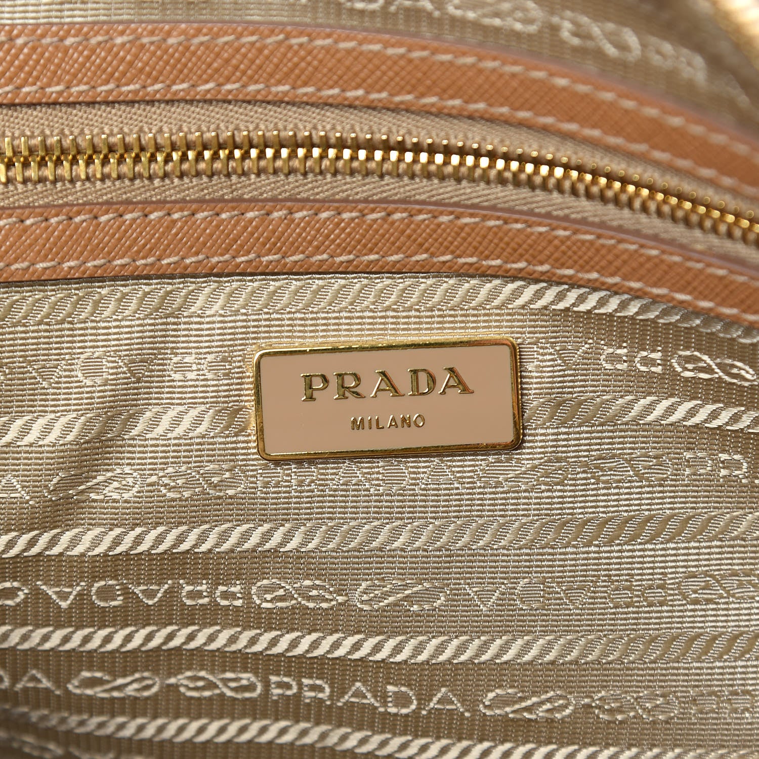 Prada Saffiano Lux Bowler Caramel 7 of 12