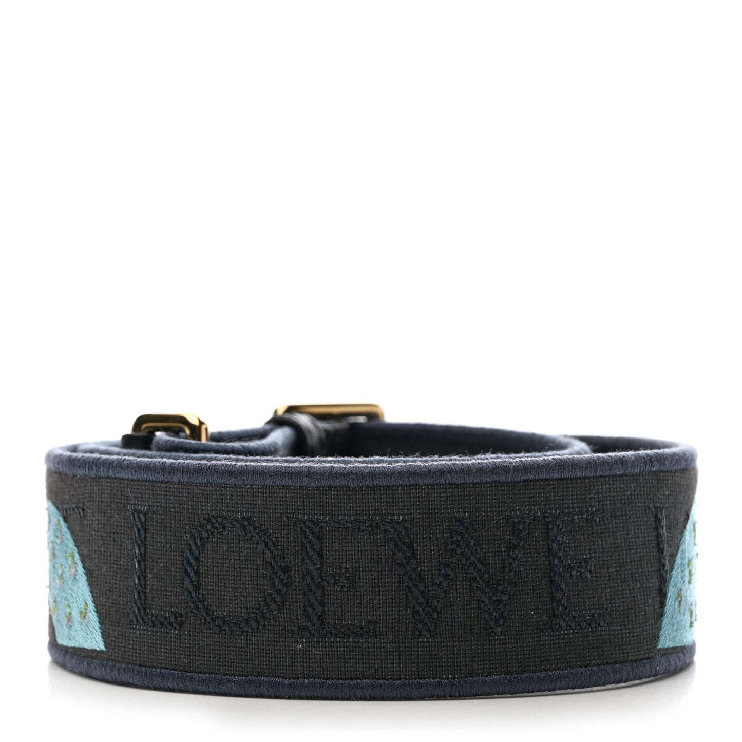 Calfskin Jacquard Snake Anagram Strap Dark Ink
