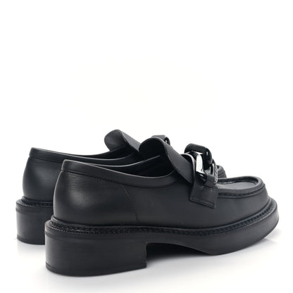 Louis Vuitton Calfskin Oversized Chain Academy Loafers 39 Black 4 of 7