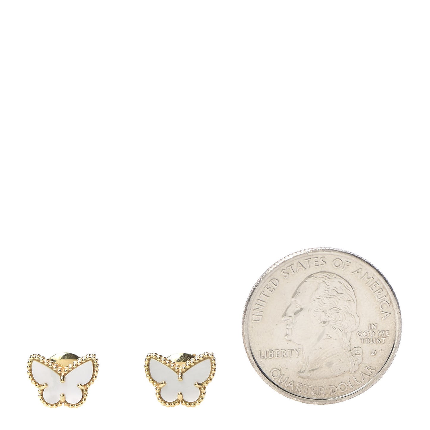 18K Yellow Gold Mother of Pearl Sweet Alhambra Butterfly Earrings