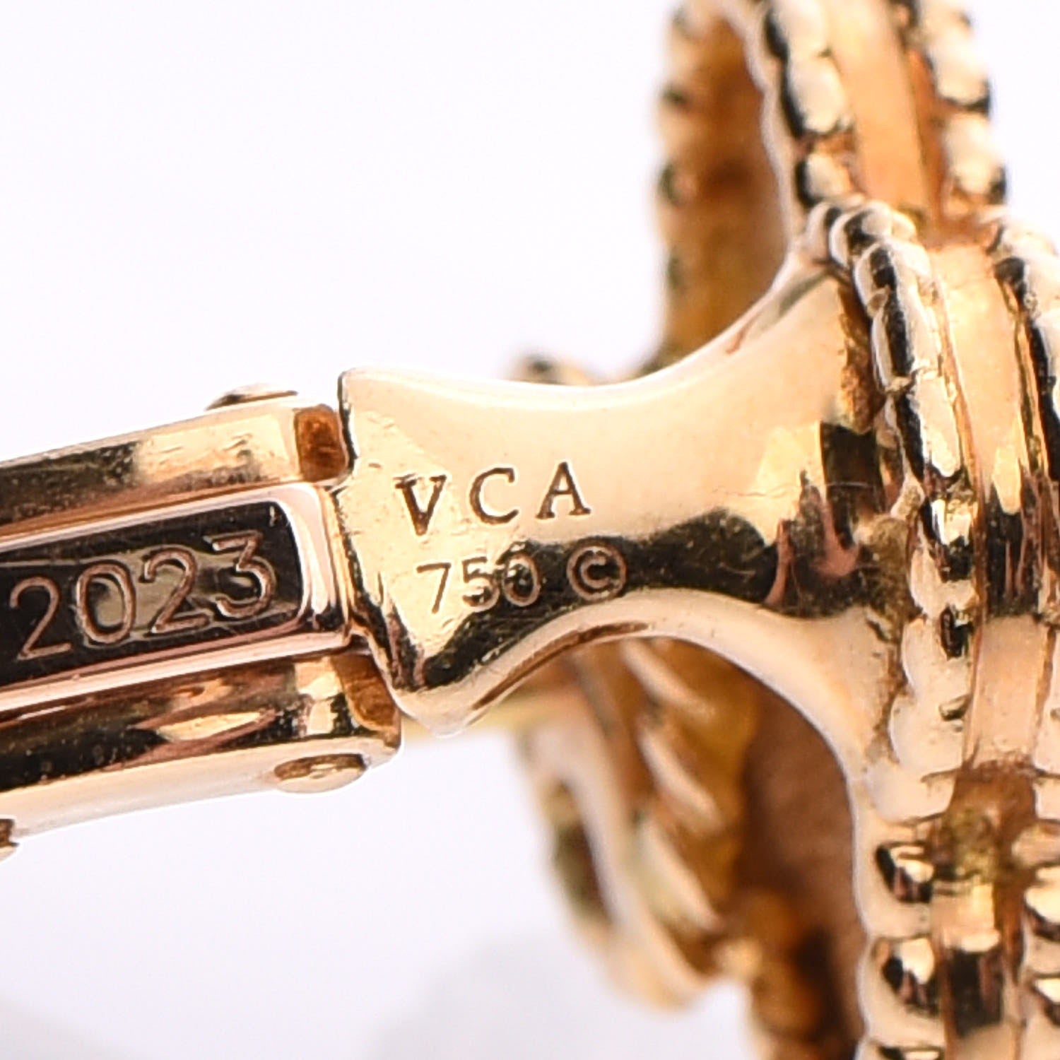 Van Cleef & Arpels 18K Yellow Gold Vintage Alhambra Earrings 6 of 6