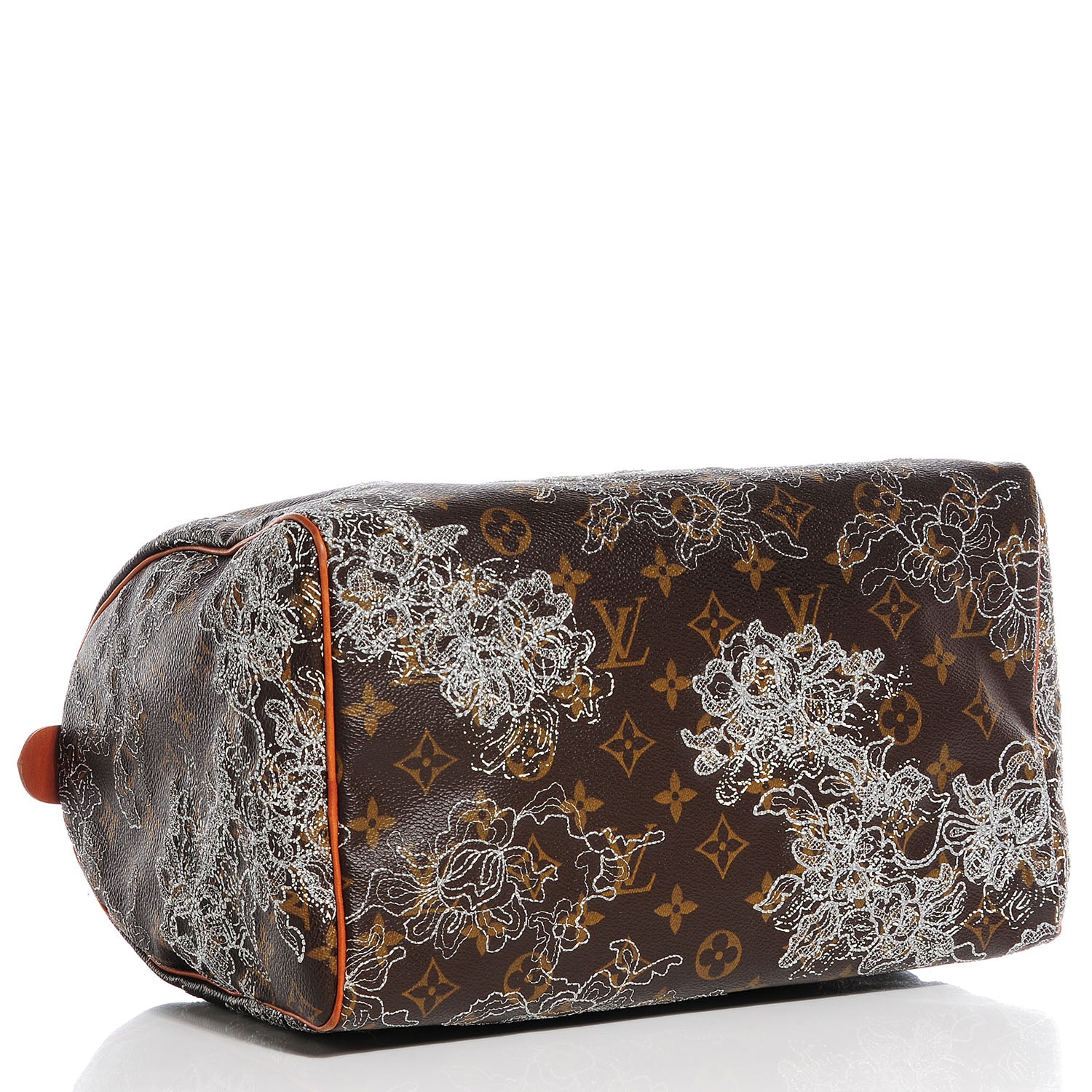 Louis Vuitton Monogram Dentelle Speedy 30 Silver 4 of 7