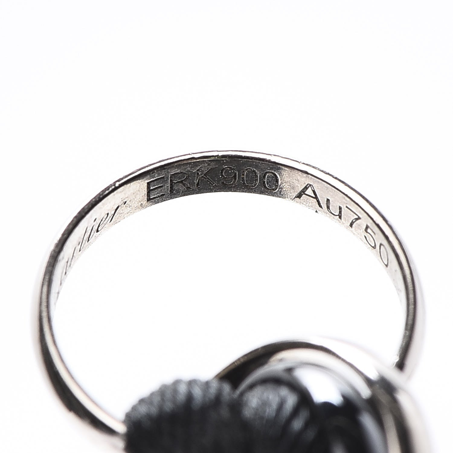 Cartier 18K White Gold Ceramic Trinity Cord Bracelet Black 10 of 14