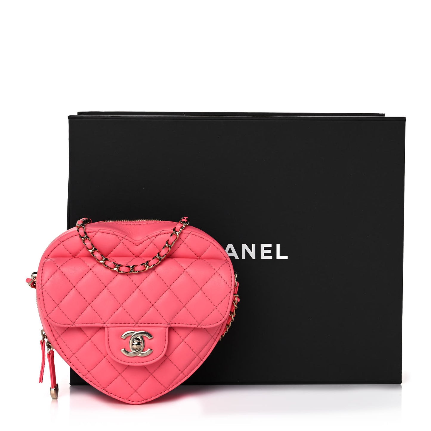 Lambskin Quilted CC In Love Heart Bag Pink