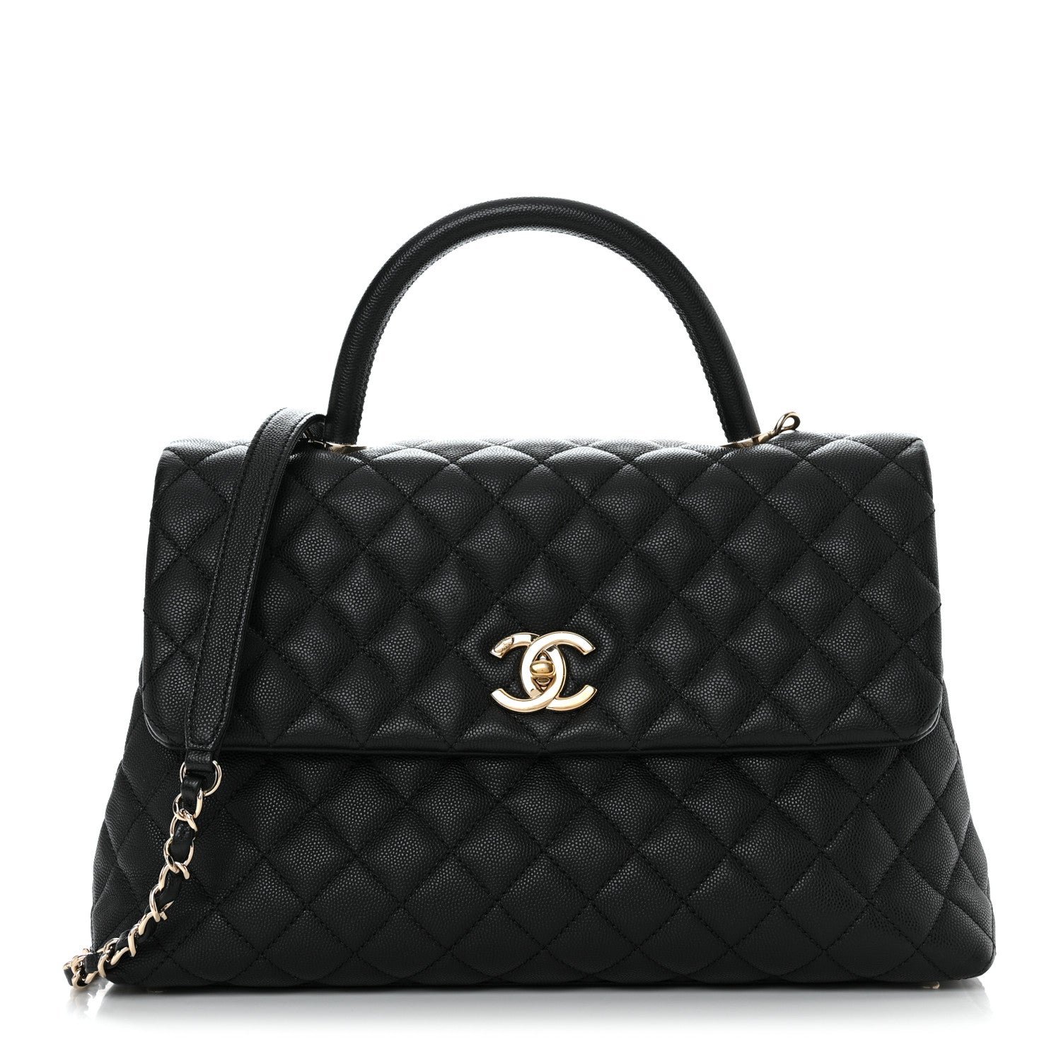 Chanel Caviar Quilted Medium Coco Handle Flap Black 1 of 11
