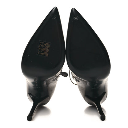 Bottega Veneta Metallic Calfskin Ankle Strap High Heel Booties 35 Antique Silver 5 of 7
