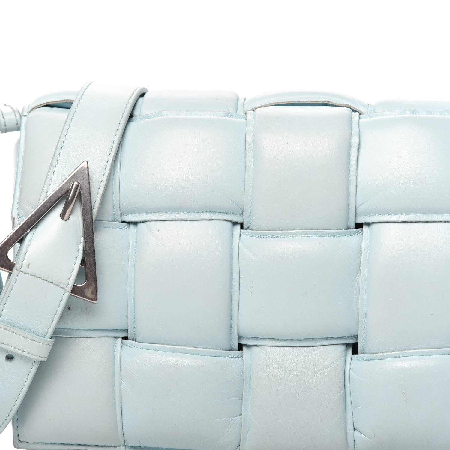 Bottega Veneta Paper Calfskin Maxi Intreccio Padded Cassette Crossbody Bag Ice 10 of 14