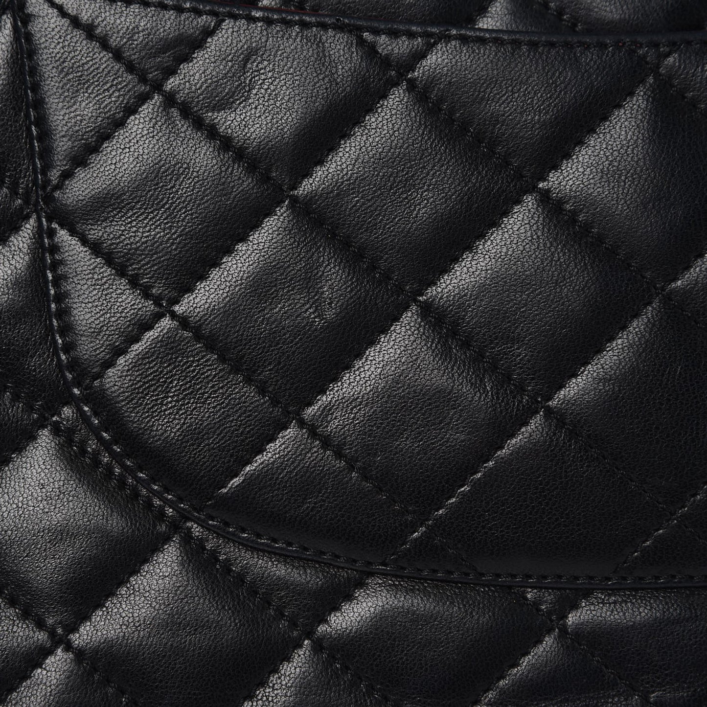 Lambskin Quilted Medium Double Flap Black