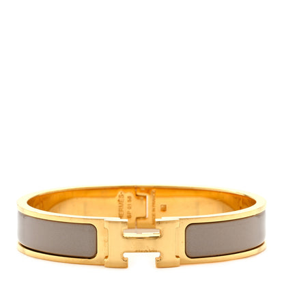 Hermes Enamel Narrow Clic Clac H Bracelet GM Marron Glace 1 of 7
