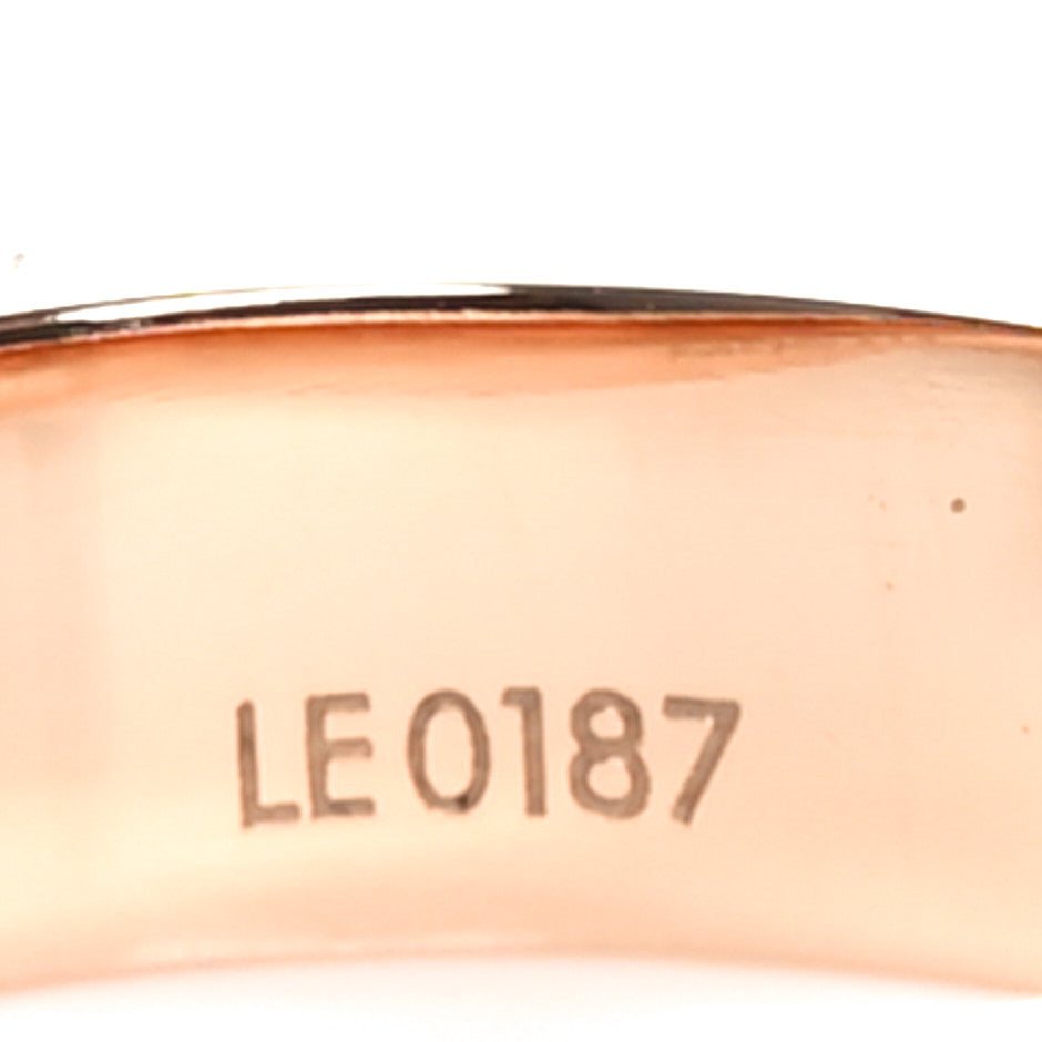 Louis Vuitton Brass Monogram Engraved Nanogram Ring M Pink Gold 4 of 6