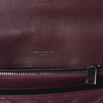 Saint Laurent Sheepskin Matelasse Chevron Monogram Medium College Bag Rouge Legion 8 of 9