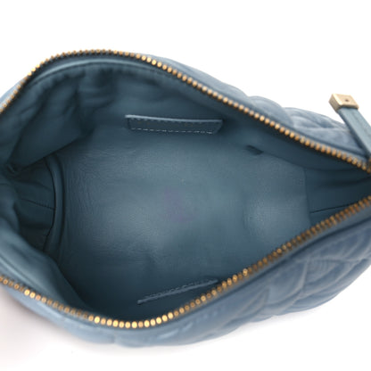 Christian Dior Calfskin Macrocannage Small Diortravel Nomad Pouch Bracing Blue 6 of 11