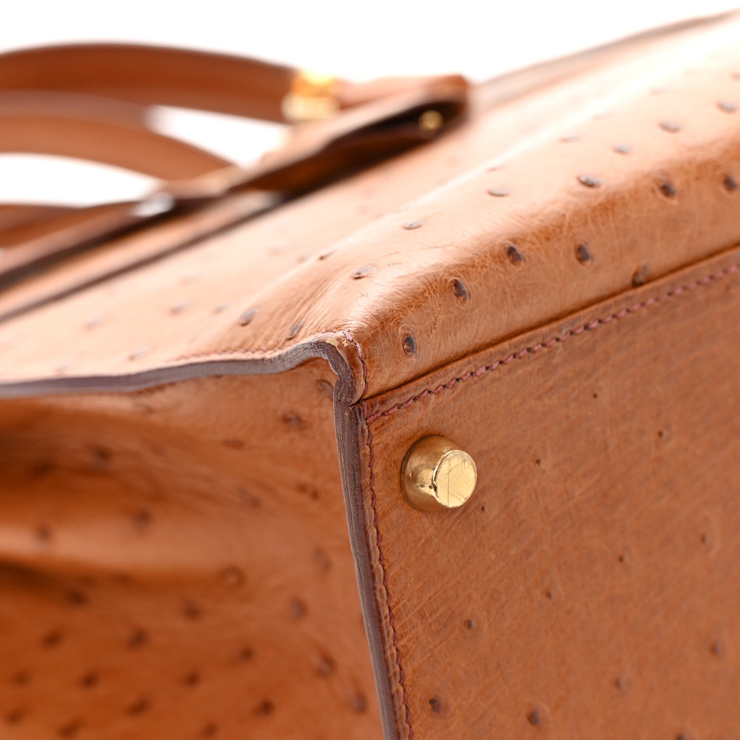 Ostrich Kelly Sellier 32 Gold
