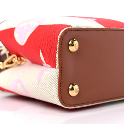 Louis Vuitton Canvas Calfskin Embroidered Braided Monogram Capucines BB Red 7 of 10