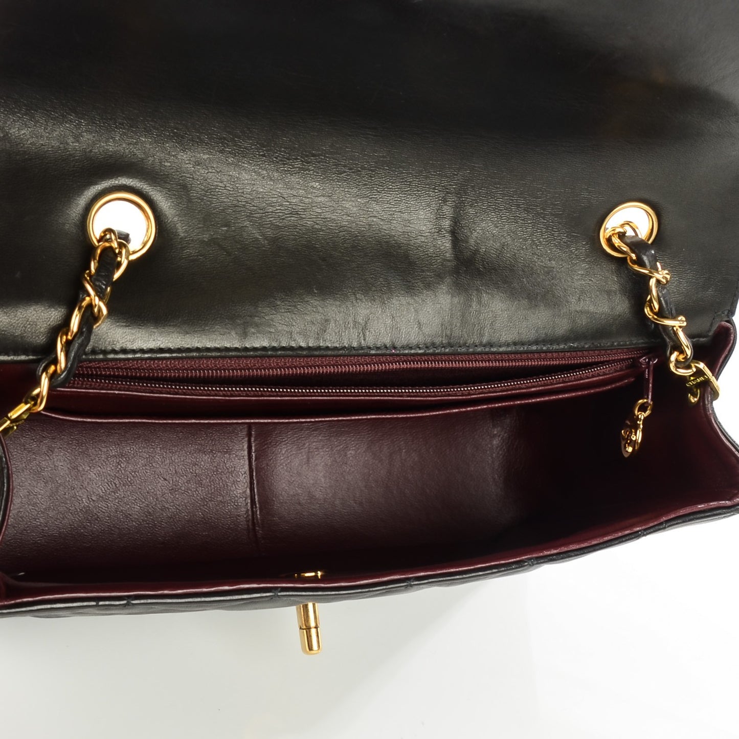 Lambskin Quilted Small Single Flap Black
